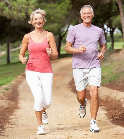 Couple running