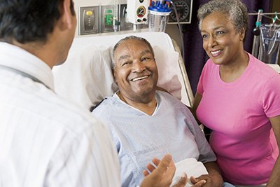 patient talking to doctor